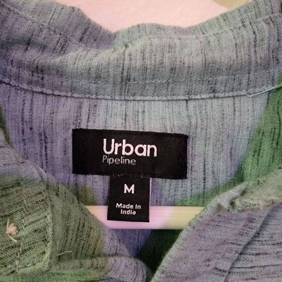 Urban Pipeline Men's Button-Up Long Sleeve Shirt Medium Green - Picture 5 of 5